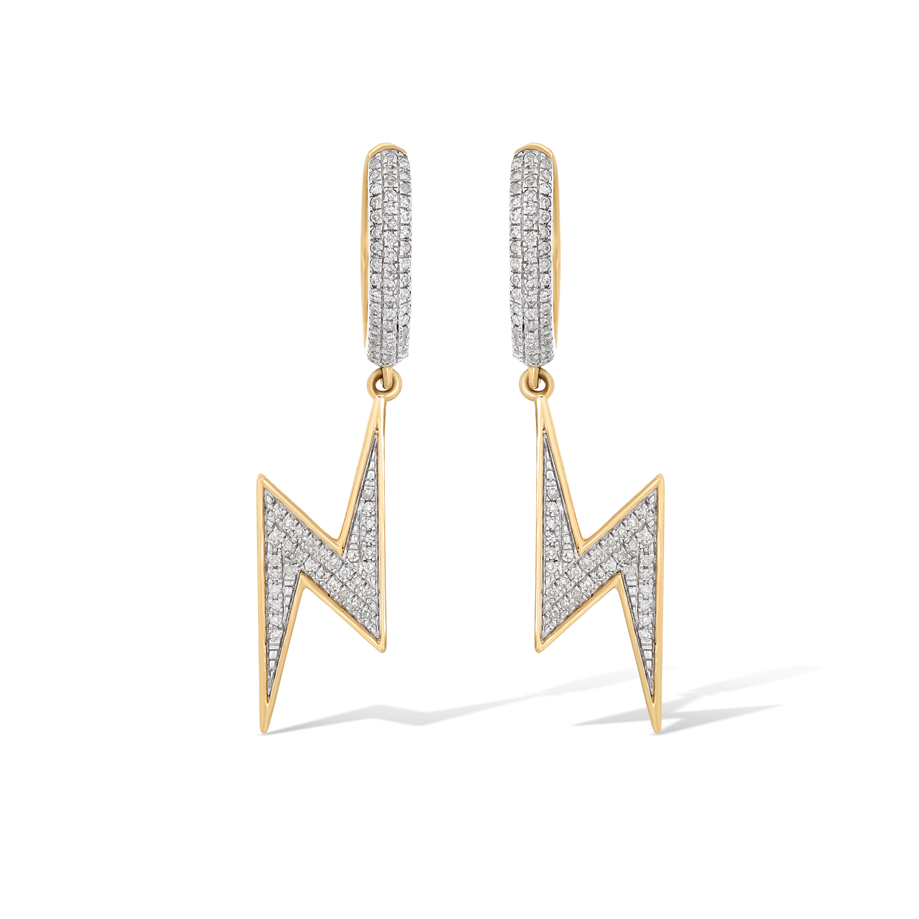 Lightning Bold Diamond Dangle Earrings 0.36 ct. 10k Yellow Gold